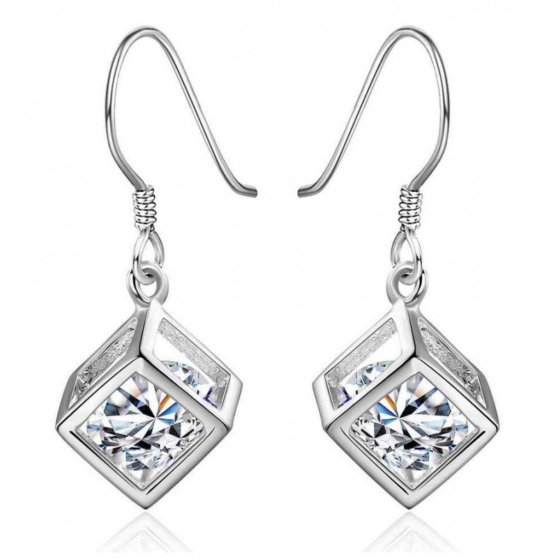 Kocka fülbevaló Swarovski kristállyal. 00019ec