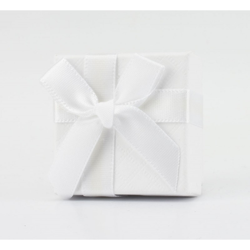 Gyűrű és fülbevaló tartó ajándék díszdoboz, masnival. Fehér