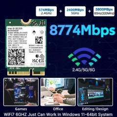 WiFi 7 BE200NGW M.2 NGFF hálózati adapter Bluetooth 5.4