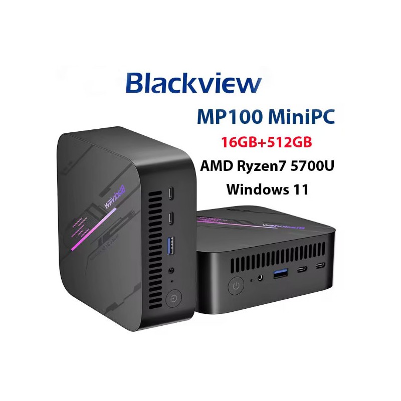 Blackview MP100 Mini PC – Ryzen 7, 16GB RAM, 512GB SSD