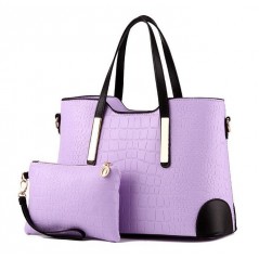 Divatos, lila női táska, kivehető kistáskával.