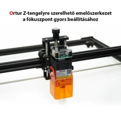 Ortur Z-tengelyű emelőszerkezet a fókuszpont beállításához.