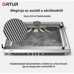 Ortur lézergravírozó, méhsejt alátét, vágóasztal.